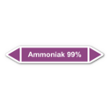 Rohrleitungskennzeichnung „Ammoniak 99%“, ohne Piktogramme