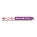 Rohrleitungskennzeichnung „Ammoniak flüssig“