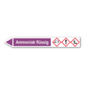 Rohrleitungskennzeichnung „Ammoniak flüssig“