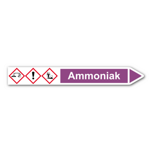 Rohrleitungskennzeichnung „Ammoniak“