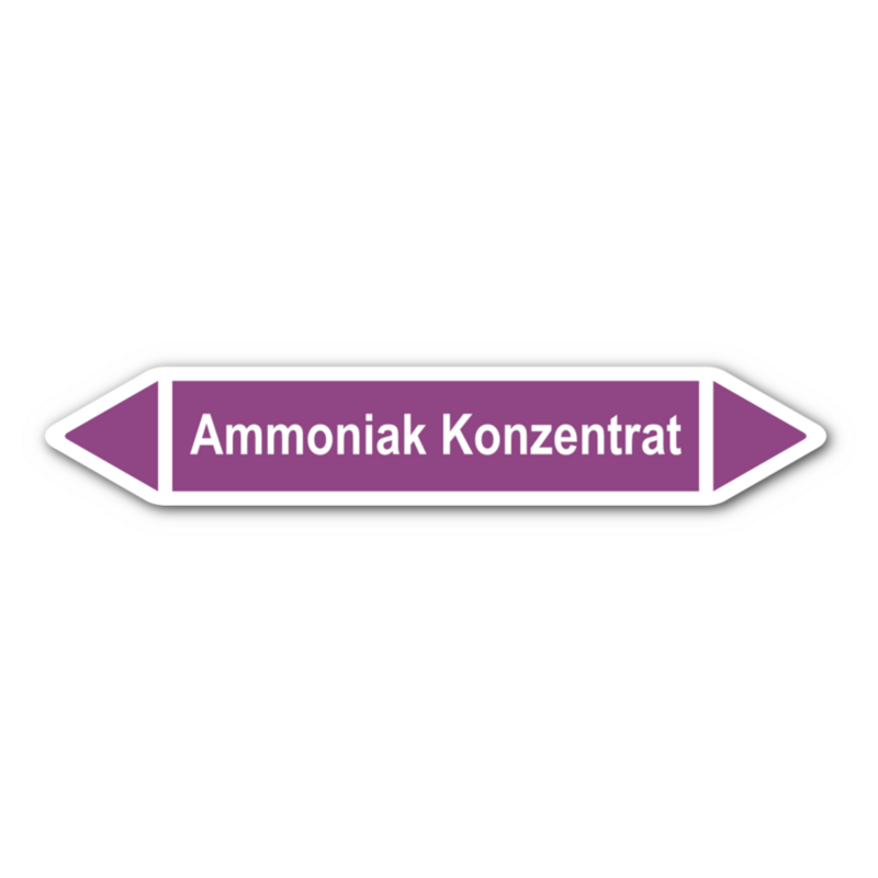 Rohrleitungskennzeichnung „Ammoniak Konzentrat“, ohne Piktogramme