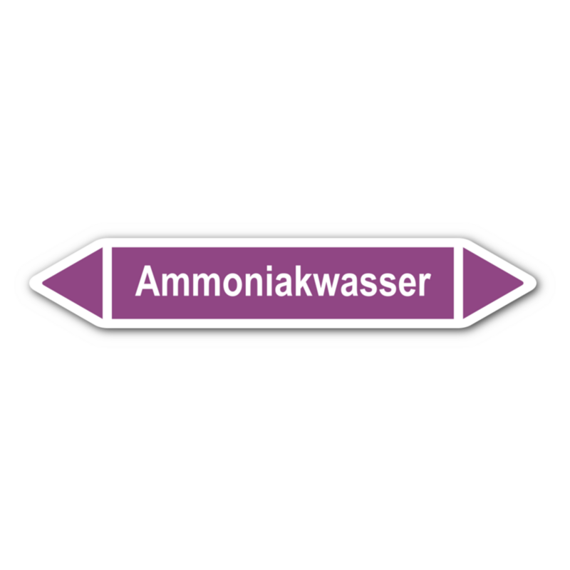 Rohrleitungskennzeichnung „Ammoniakwasser“, ohne Piktogramme