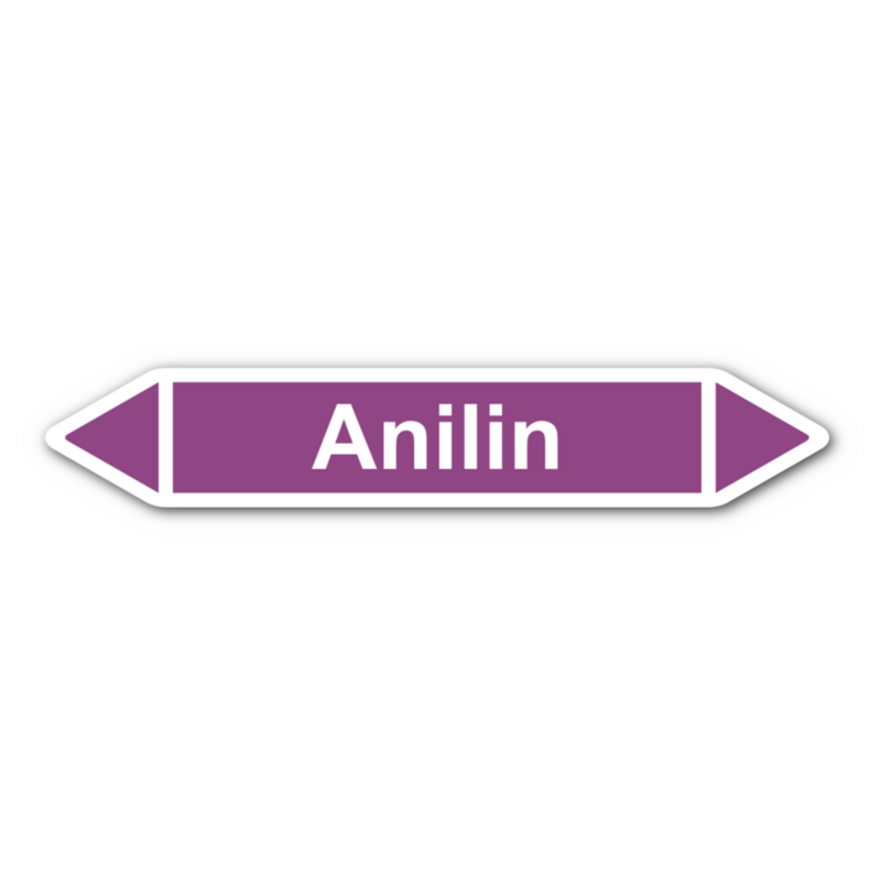 Rohrleitungskennzeichnung „Anilin“, ohne Piktogramme