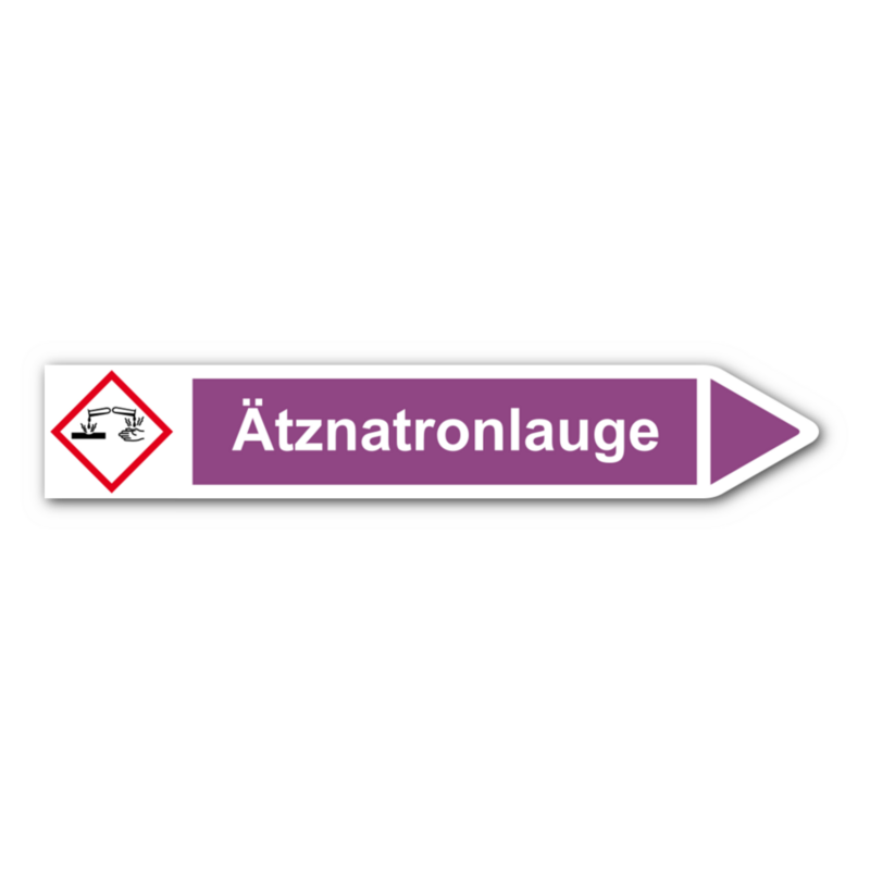 Rohrleitungskennzeichnung „Ätznatronlauge“