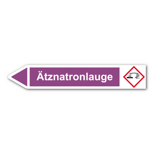 Rohrleitungskennzeichnung „Ätznatronlauge“