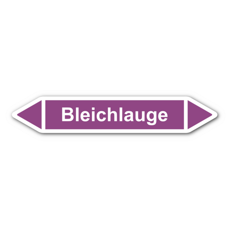Rohrleitungskennzeichnung „Bleichlauge“, ohne Piktogramme