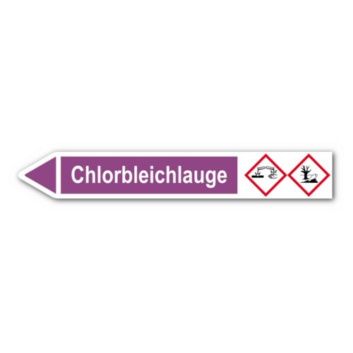 Rohrleitungskennzeichnung „Chlorbleichlauge“