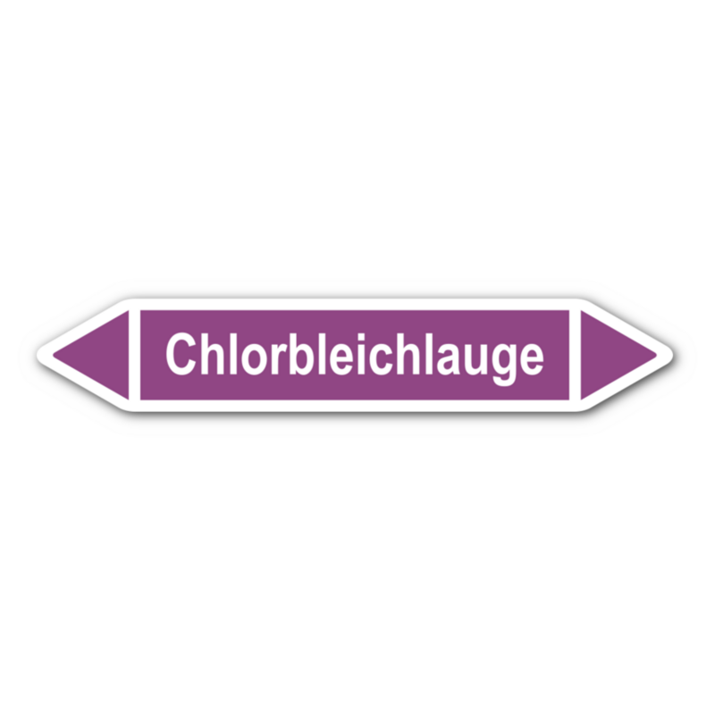 Rohrleitungskennzeichnung „Chlorbleichlauge“, ohne Piktogramme