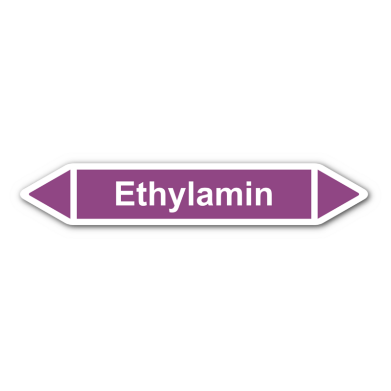 Rohrleitungskennzeichnung „Ethylamin“, ohne Piktogramme