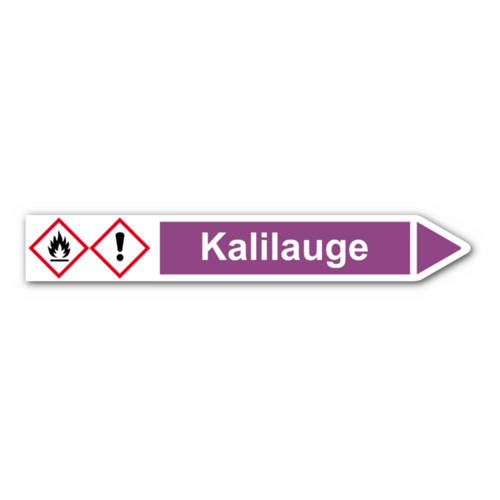 Rohrleitungskennzeichnung „Kalilauge“