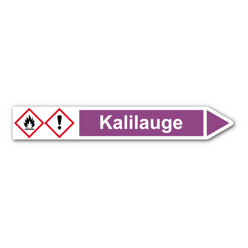 Rohrleitungskennzeichnung „Kalilauge“