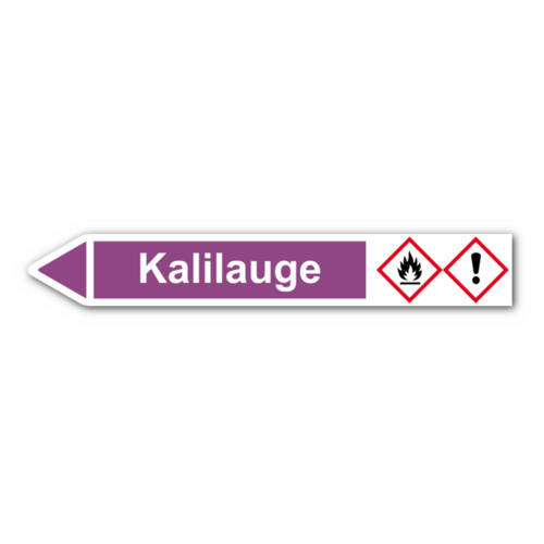 Rohrleitungskennzeichnung „Kalilauge“