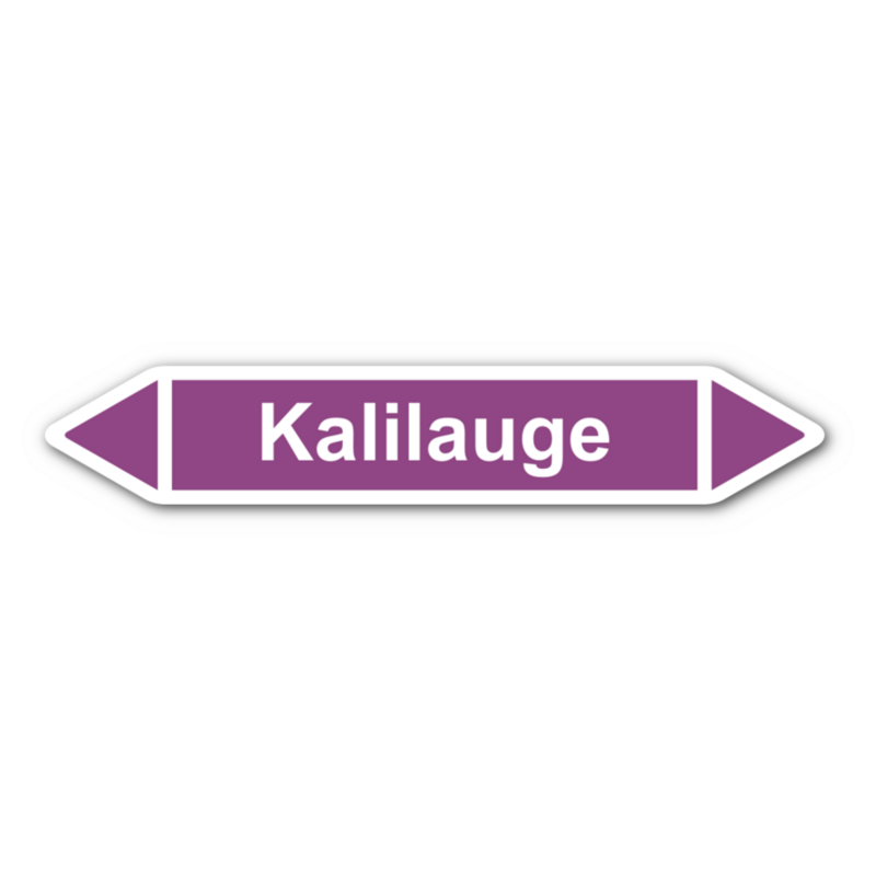 Rohrleitungskennzeichnung „Kalilauge“, ohne Piktogramme