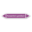 Rohrleitungskennzeichnung „Konzentrat cyanidisch“