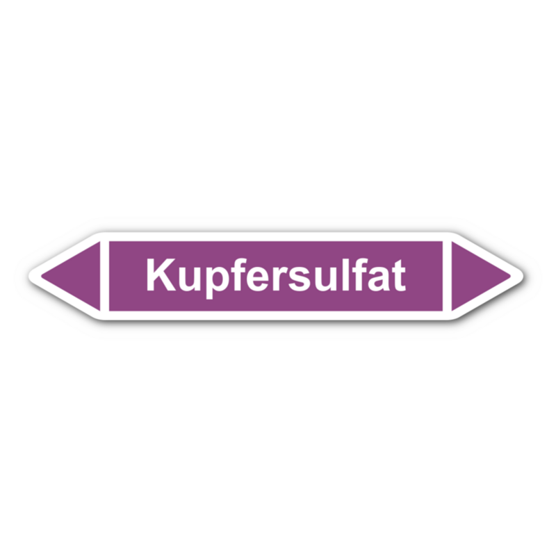 Rohrleitungskennzeichnung „Kupfersulfat“, ohne Piktogramme