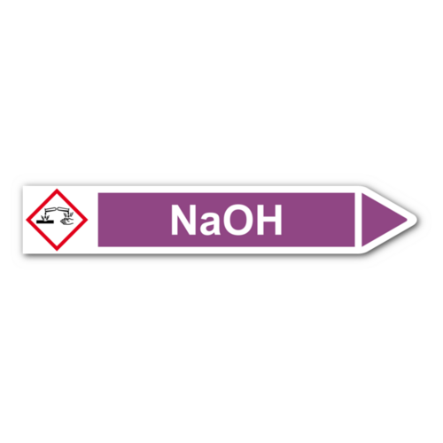 Rohrleitungskennzeichnung „NaOH“