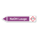 Rohrleitungskennzeichnung „NaOH Lauge“