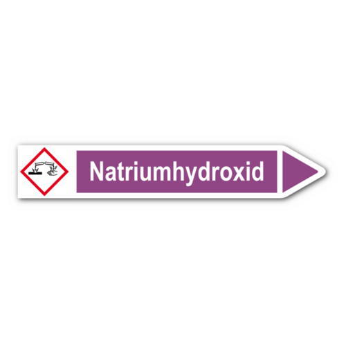 Rohrleitungskennzeichnung „Natriumhydroxid“