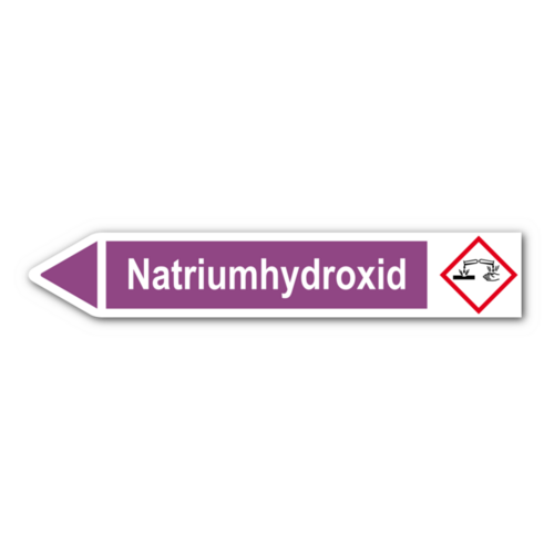 Rohrleitungskennzeichnung „Natriumhydroxid“
