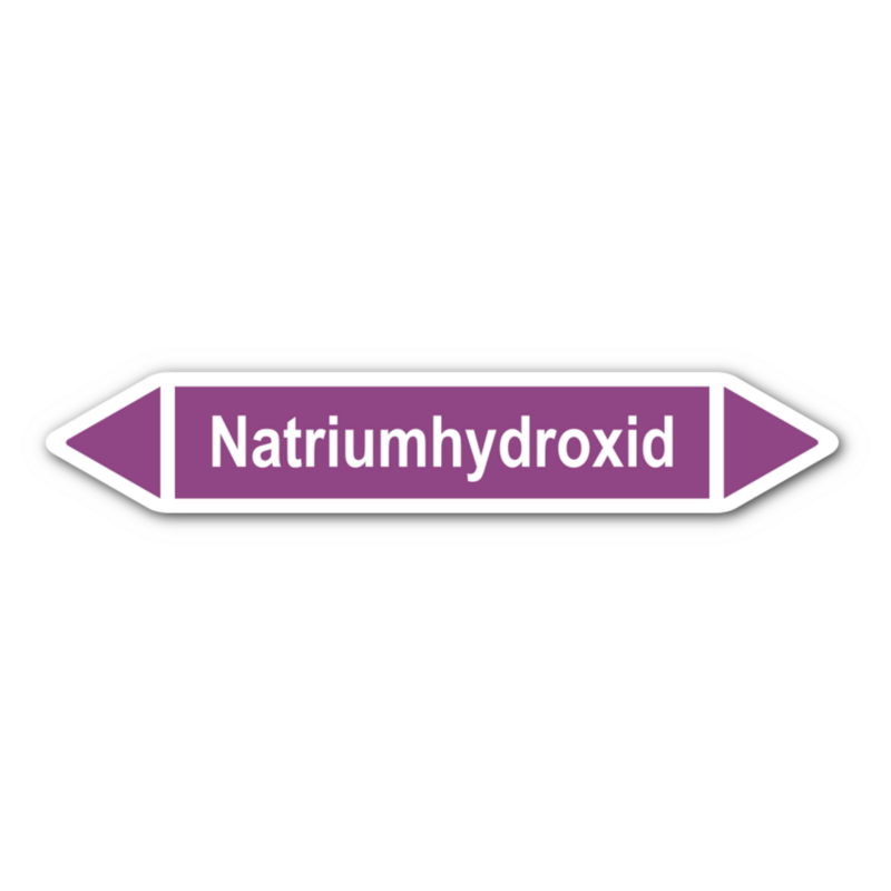 Rohrleitungskennzeichnung „Natriumhydroxid“, ohne Piktogramme