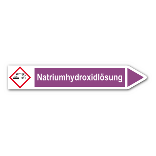 Rohrleitungskennzeichnung „Natriumhydroxidlösung“