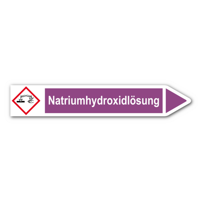 Rohrleitungskennzeichnung „Natriumhydroxidlösung“