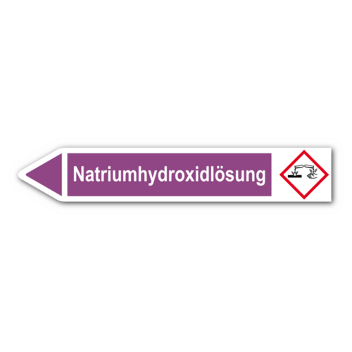 Rohrleitungskennzeichnung „Natriumhydroxidlösung“