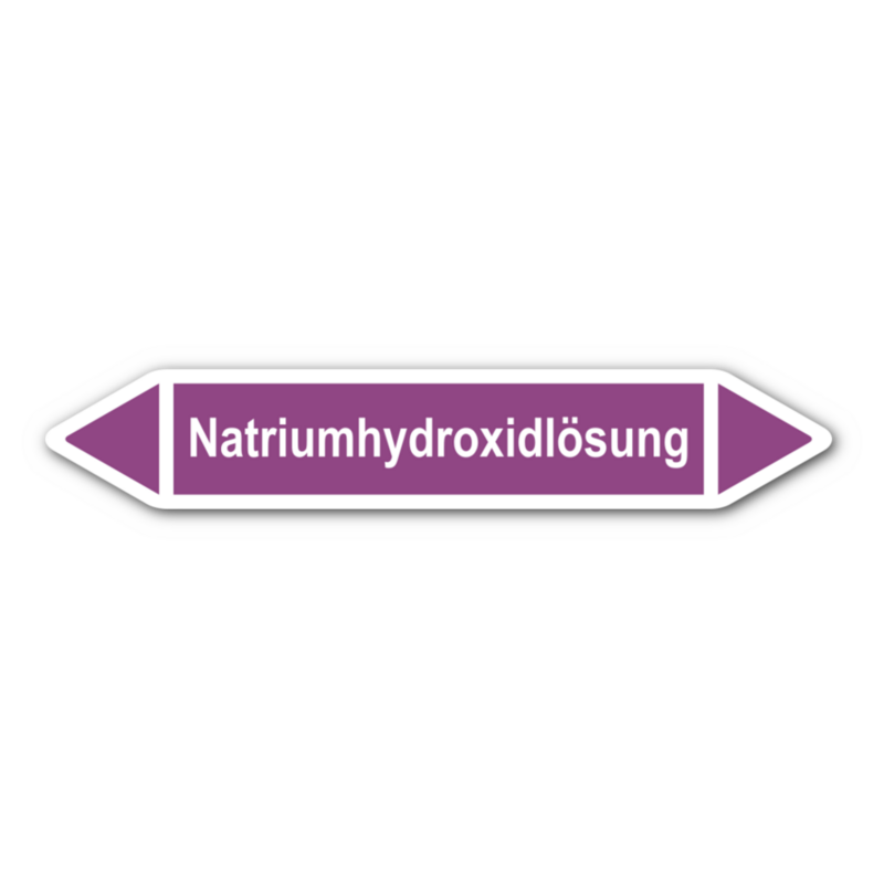 Rohrleitungskennzeichnung „Natriumhydroxidlösung“, ohne Piktogramme