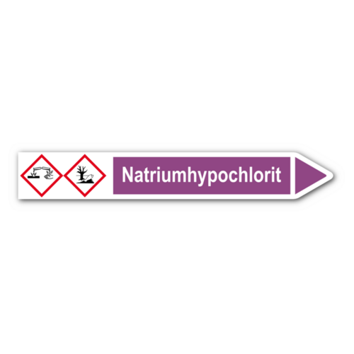 Rohrleitungskennzeichnung „Natriumhypochlorit“