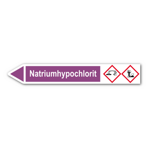 Rohrleitungskennzeichnung „Natriumhypochlorit“