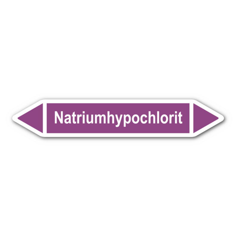 Rohrleitungskennzeichnung „Natriumhypochlorit“, ohne Piktogramme