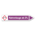 Rohrleitungskennzeichnung „Natronlauge ab 2%“