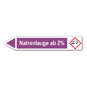 Rohrleitungskennzeichnung „Natronlauge ab 2%“