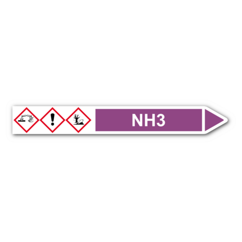 Rohrleitungskennzeichnung „NH3“