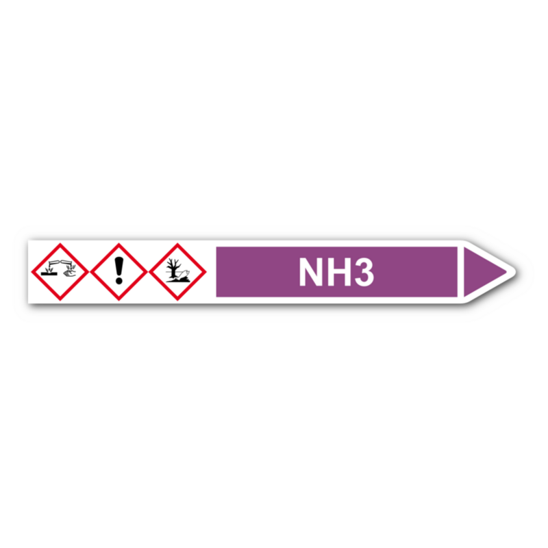 Rohrleitungskennzeichnung „NH3“