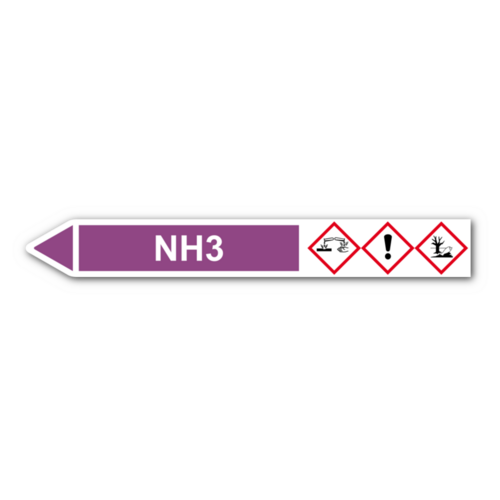 Rohrleitungskennzeichnung „NH3“