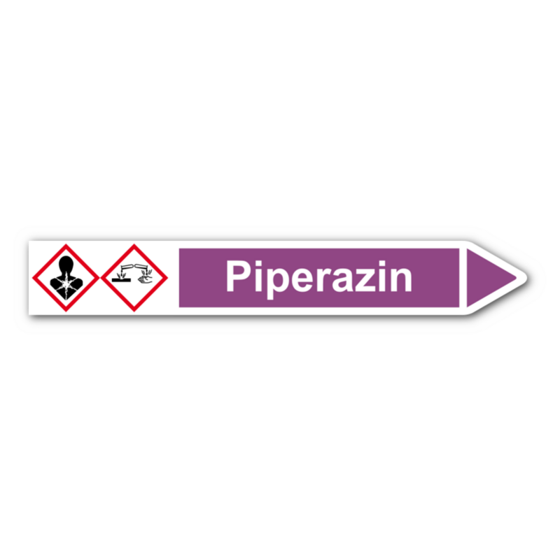 Rohrleitungskennzeichnung „Piperazin“