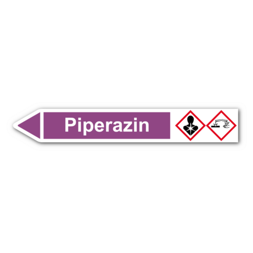 Rohrleitungskennzeichnung „Piperazin“