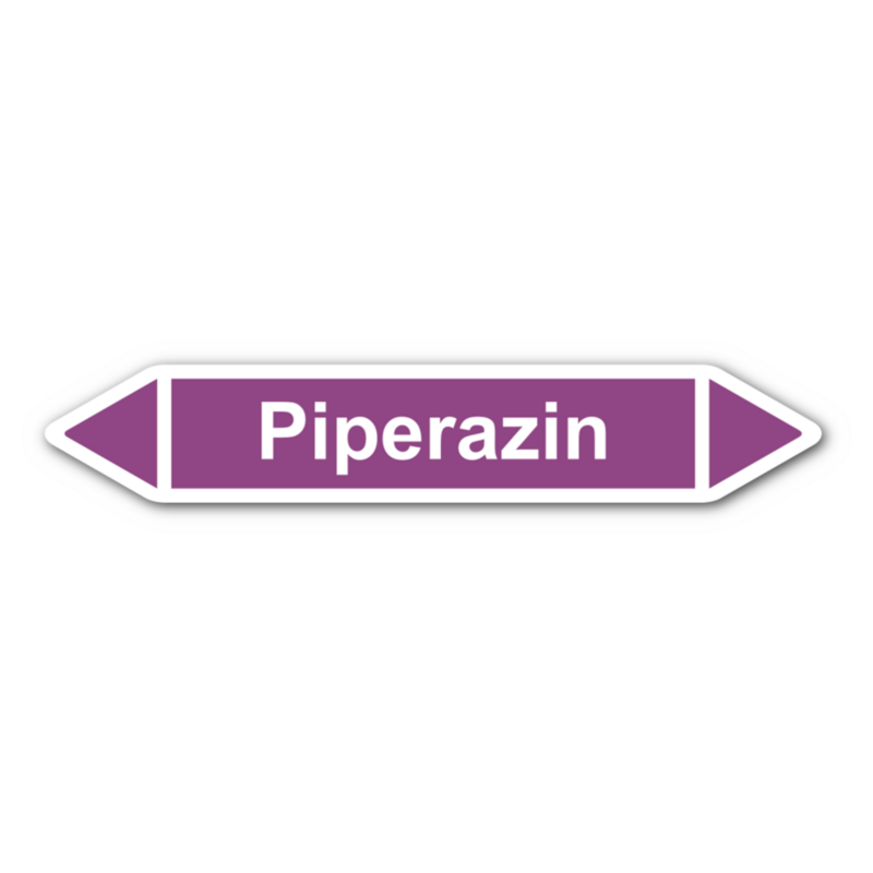 Rohrleitungskennzeichnung „Piperazin“, ohne Piktogramme