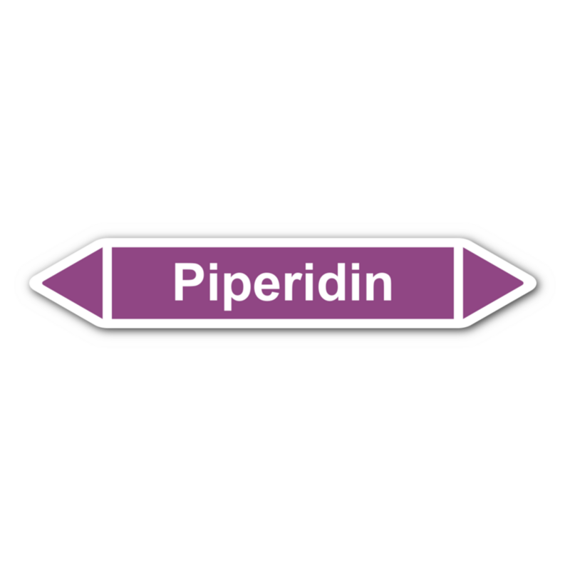 Rohrleitungskennzeichnung „Piperidin“, ohne Piktogramme