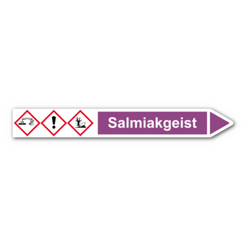 Rohrleitungskennzeichnung „Salmiakgeist“