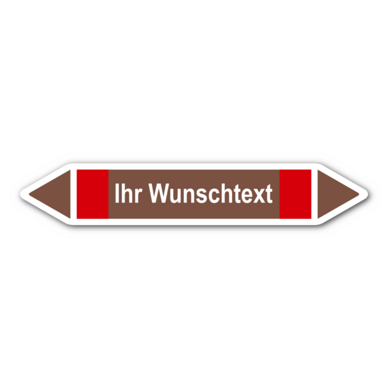 Rohrleitungskennzeichnung „Wunschtext“