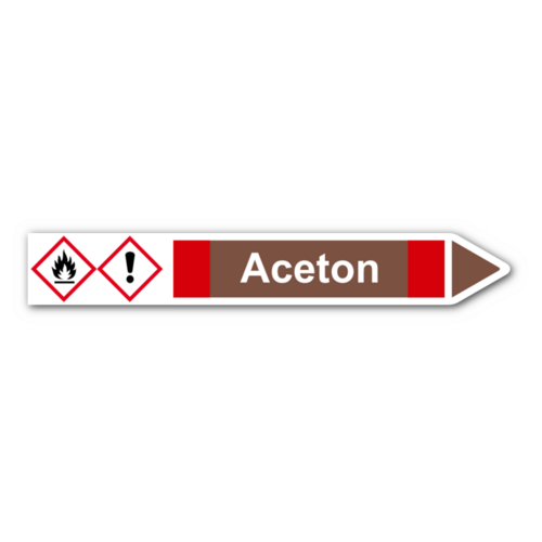 Rohrleitungskennzeichnung „Aceton“