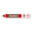 Rohrleitungskennzeichnung „Aceton“