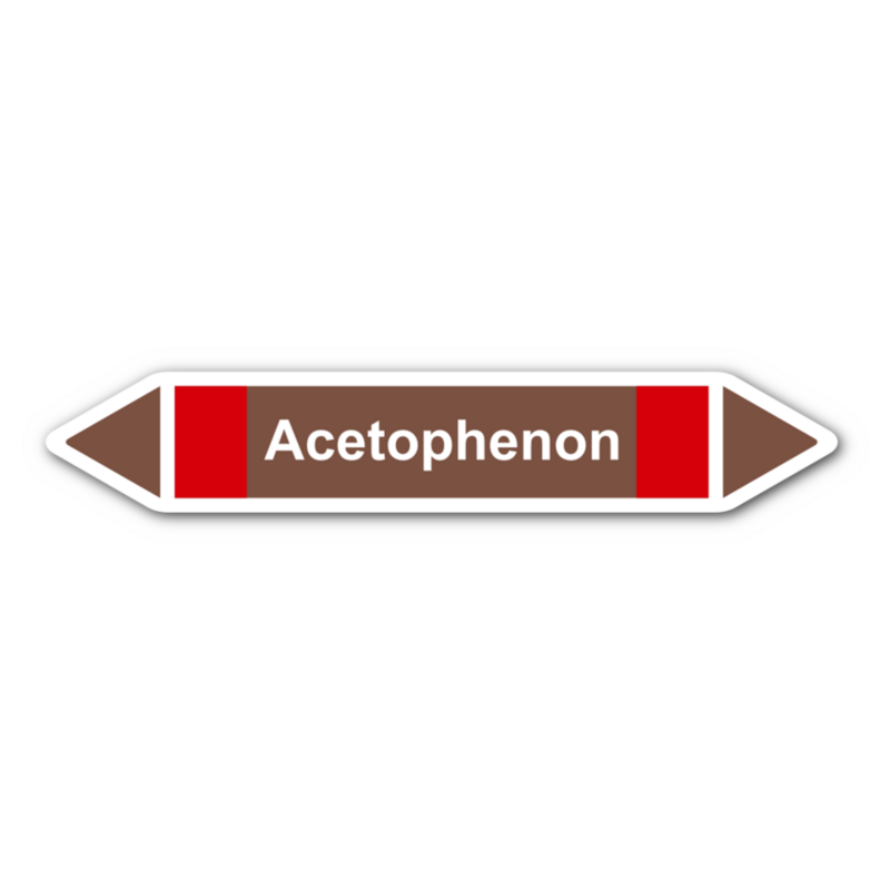 Rohrleitungskennzeichnung „Acetophenon“, ohne Piktogramme