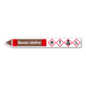 Rohrleitungskennzeichnung „Benzin bleifrei“