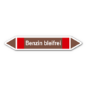 Rohrleitungskennzeichnung „Benzin bleifrei“, ohne Piktogramme