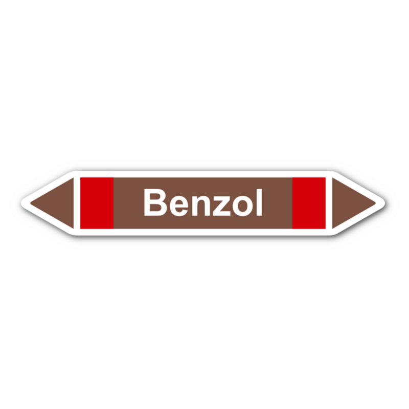 Rohrleitungskennzeichnung „Benzol“, ohne Piktogramme