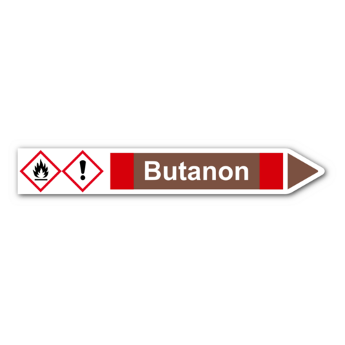 Rohrleitungskennzeichnung „Butanon“