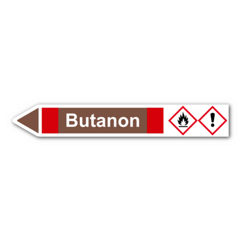 Rohrleitungskennzeichnung „Butanon“